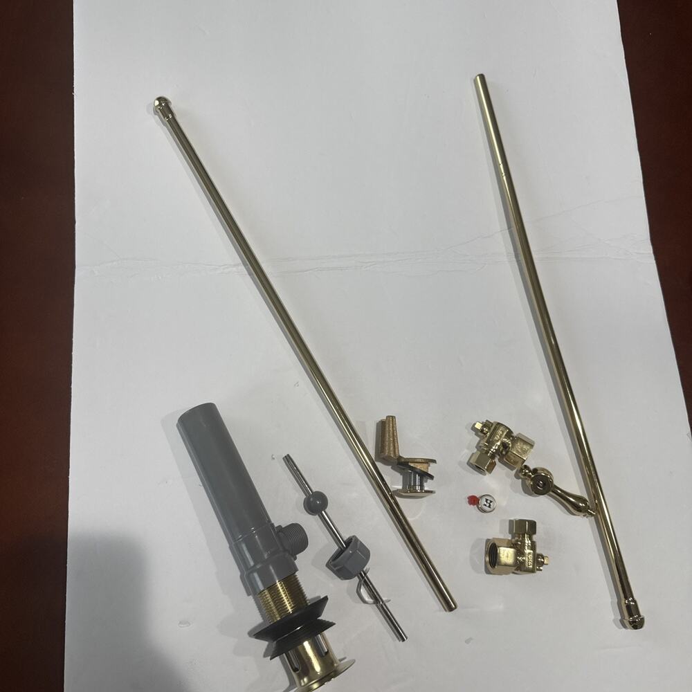Kingston Brass Polished Brass Bathroom Hardware Valve Supply Lines, Pop-Up Drain